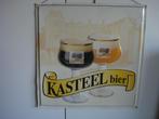 metalen biermerk KASTEEL BIEREN plaat, Ophalen, Gebruikt, Reclamebord, Plaat of Schild, Overige merken