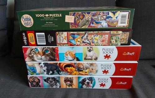 4x 1000 stukjes dieren puzzel, Hobby en Vrije tijd, Denksport en Puzzels, Zo goed als nieuw, Legpuzzel, 500 t/m 1500 stukjes, Ophalen of Verzenden