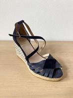 ZGAN Kanna sandalen met sleehak blauw - 37, Blauw, Zo goed als nieuw, Kanna, Sandalen of Muiltjes