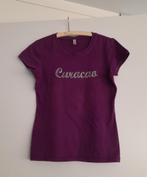 Bijzonder nieuw T-shirt met daarop Curaçao in strassteentjes, Kleding | Dames, Ophalen of Verzenden, Nieuw, Paars, Korte mouw
