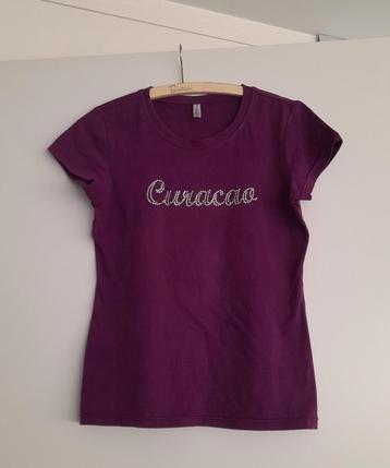 Bijzonder nieuw T-shirt met daarop Curaçao in strassteentjes beschikbaar voor biedingen