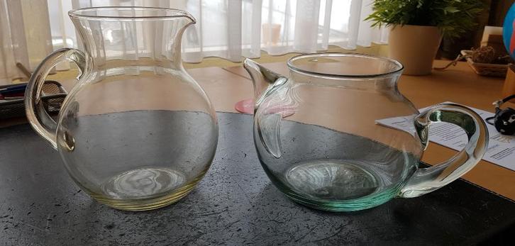 Leuke glazen kan en pot, decoratie , samen voor, Huis en Inrichting, Keuken | Potten en Pannen, Gebruikt, Pot, Bus of Blik, Glas