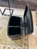 Mooie zwarte pedaalemmer met 2 vakken, Huis en Inrichting, Gebruikt, Met pedaal, 50 tot 75 cm, 40 liter of meer