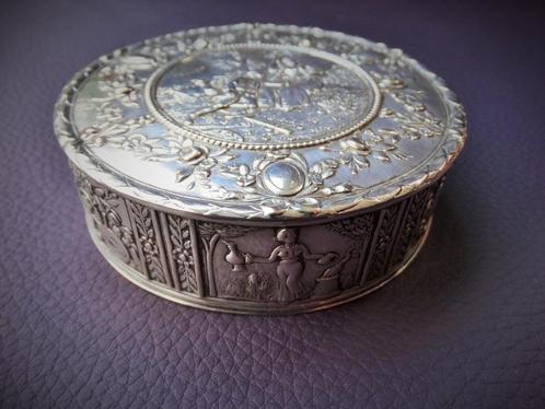 Zilveren snuifdoos, trommel, snoepdoosje Hanau, dekseldoos, Antiek en Kunst, Antiek | Goud en Zilver, Zilver, Verzenden