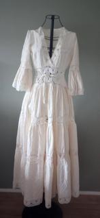 Boho Vintage Mexicaanse Trouwjurk jaren 70 maat 36, Ophalen, Zo goed als nieuw, Wit, Trouwjurk