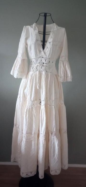 Boho Vintage Mexicaanse Trouwjurk jaren 70 maat 36 beschikbaar voor biedingen