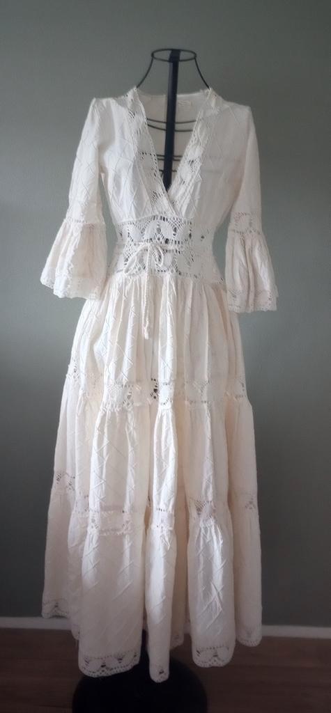 Boho Vintage Mexicaanse Trouwjurk jaren 70 maat 36, Kleding | Dames, Trouwkleding en Trouwaccessoires, Zo goed als nieuw, Trouwjurk