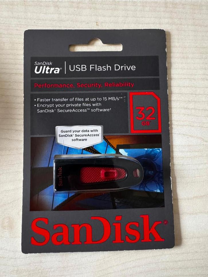SanDisk 32GB Ultra USB-drive, Computers en Software, USB Sticks, Nieuw, 32 GB, Ophalen of Verzenden