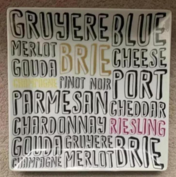 Vierkant bord, serveerbord, kaasplankje, bord kaas; 27,5*27,, Huis en Inrichting, Keuken | Servies, Zo goed als nieuw, Bord(en)