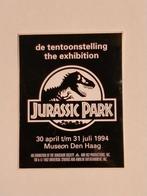 Jurassic Park tentoonstelling 1994 logo dino sticker vintage, Ophalen of Verzenden, Gebruikt