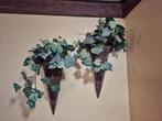 Kunstplanten in rieten manden voor decoratie, Ophalen, Gebruikt