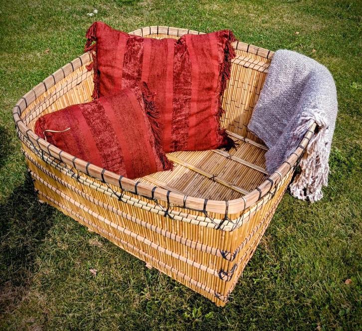 Grote sfeervolle XXL mand!, Huis en Inrichting, Woonaccessoires | Schalen en Manden, Nieuw, Rechthoekig, Riet, Ophalen