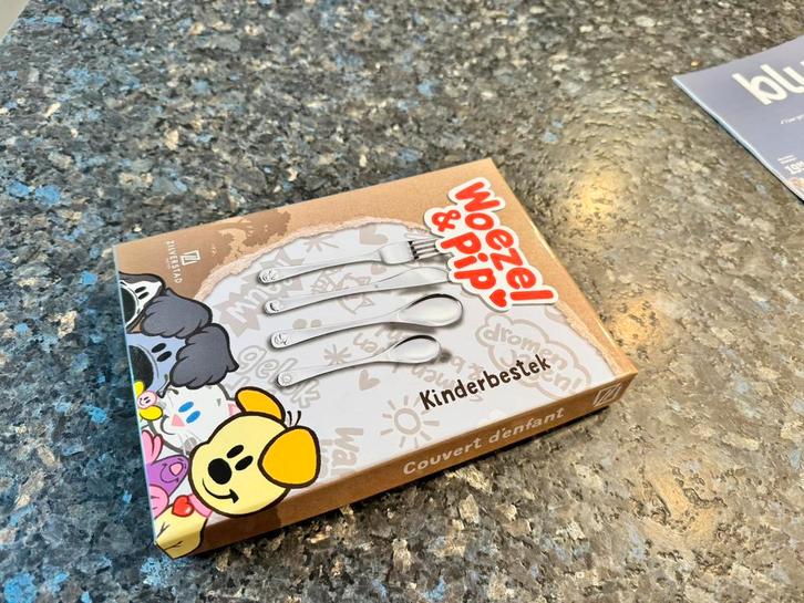 Woezel en Pip bestek evt met gravering., Huis en Inrichting, Keuken | Bestek, Nieuw, Bestekset, Rvs of Chroom, Vaatwasserbestendig