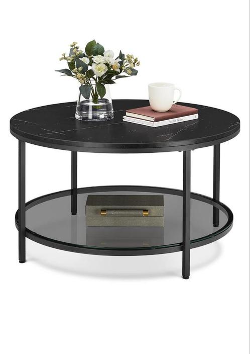 (NIEUW) Salontafel van zwart marmerblad, Huis en Inrichting, Tafels | Salontafels, Zo goed als nieuw, Minder dan 50 cm, 50 tot 100 cm