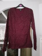 Kanten Top Bordeaux Maat L, Kleding | Dames, Tops, Gedragen, Maat 42/44 (L), Ophalen of Verzenden