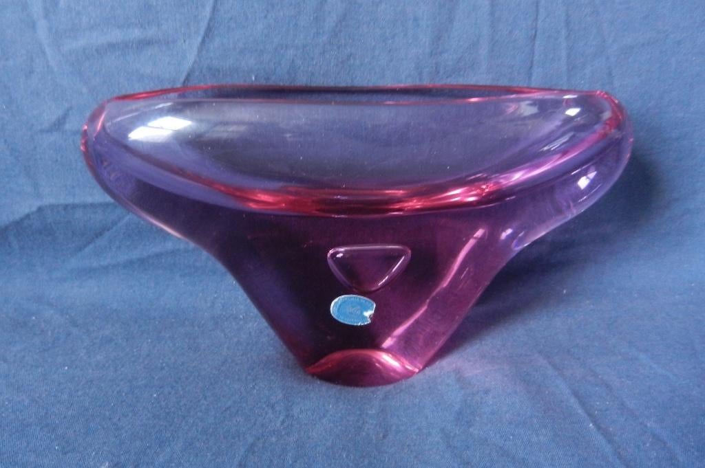 Paars glas vaas Tsjechië Zelezny Brod Sklo Miloslav Klinger, Antiek en Kunst, Antiek | Glas en Kristal, Ophalen of Verzenden