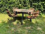 Ronde tafel met 4 stoelen, Huis en Inrichting, Ophalen, Gebruikt, 100 tot 150 cm, Rond