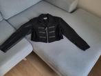 VINTAGE zwarte leren bikerjack, Ophalen, Zwart, Maat 42/44 (L), Zo goed als nieuw