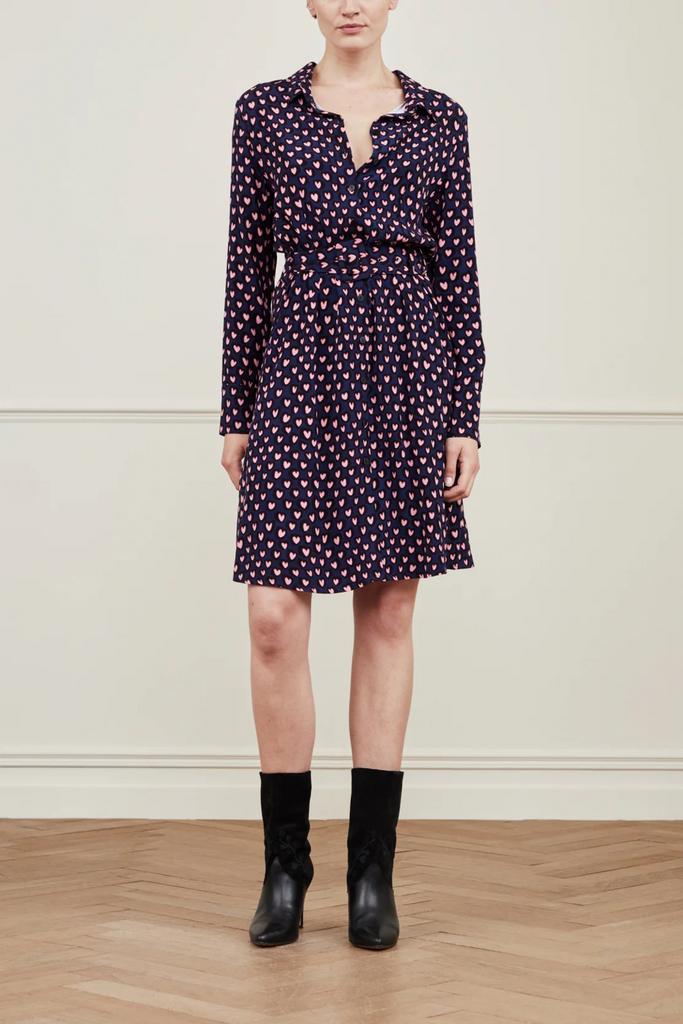 ZGAN! Mooie Fabienne Chapot Haley Jane Dress maat 42!, Kleding | Dames, Jurken, Zo goed als nieuw, Maat 42/44 (L), Blauw, Knielengte