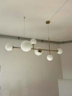 Eettafel hang Lamp met diverse formaat bollen, goud met wit, Ophalen of Verzenden, Zo goed als nieuw, Breedte 100 - 150 cm, Minder dan 50 cm
