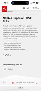 Stella Nantes Superior FDST Trike electrisch, Zo goed als nieuw, 51 tot 55 cm, 50 km per accu of meer, Ophalen