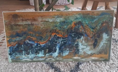 Kleurrijk schilderij op paneel, Antiek en Kunst, Kunst | Schilderijen | Abstract, Ophalen
