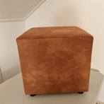 Cognac kleur Poef met kussens., Minder dan 50 cm, Vierkant, Nieuw, Minder dan 50 cm