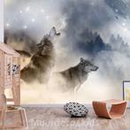 Wolven fotobehang Pack of Wolves, vlies behang, wolf, NIEUW, Huis en Inrichting, Stoffering | Behang, Grijs, Ophalen of Verzenden