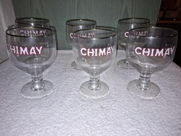 6 kristallen Chimay trappisten glazen, jaren 1980 beschikbaar voor biedingen