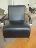 fauteuil met armleuning, Minder dan 50 cm, Gebruikt, Ophalen of Verzenden, Leer