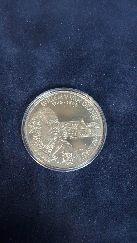 Zilveren Willem van Oranje penning 1748-1806, Postzegels en Munten, Munten | Nederland, Losse munt, Overige waardes, Vóór koninkrijk