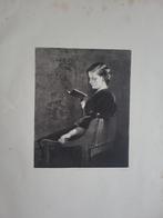 Litho Lezende Dame J.J. Mesker naar C. Bisschop 1873, Ophalen of Verzenden