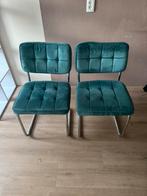 4 stijlvolle retro stoelen – groen & grijs, Ophalen, Zo goed als nieuw, Grijs, Twee