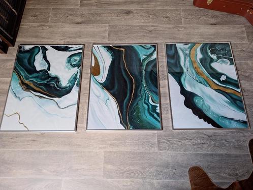 Schilderij drieluik, Antiek en Kunst, Kunst | Schilderijen | Abstract, Ophalen
