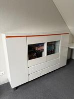 Wandkast wit/oranje, Ophalen, 100 tot 150 cm, 150 tot 200 cm, Zo goed als nieuw