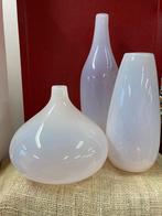 3 mooie roze zwaar gazen vazen, Overige kleuren, Ophalen of Verzenden, Minder dan 50 cm, Glas