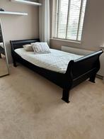 Een persoons donker hout bed 90 - 200, Huis en Inrichting, Slaapkamer | Bedden, Ophalen, 90 cm, Eenpersoons, Zo goed als nieuw