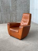 Vintage gerard van den berg longa fauteuil cognac leer 1980, Ophalen, Gebruikt, Aalsmeer, Vintage