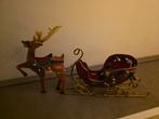 Prachtig metalen kerstdecoratie Rendier & Slee, Diversen, Kerst, Ophalen of Verzenden, Zo goed als nieuw