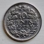 10 Cent 1938- Zilver- Koningin Wilhelmina, Postzegels en Munten, Munten | Nederland, Zilver, Koningin Wilhelmina, 10 cent, Ophalen of Verzenden