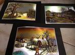 Drie reproducties etsen van Ivo Cenkovcan (20x16), Antiek en Kunst, Ophalen of Verzenden