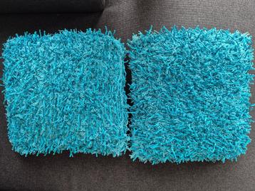 2x Profijt Meubel sierkussen lichtblauw/blauw beschikbaar voor biedingen
