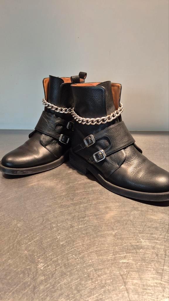 ZGAN! TORAL ZWATE LEREN ENKEL LAARSJES MT 38, Kleding | Dames, Schoenen, Zo goed als nieuw, Lage of Enkellaarzen, Zwart, Ophalen of Verzenden