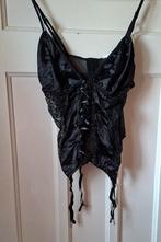 Sexy corset met jarretels maat L, Ophalen of Verzenden, Zwart, Body of Korset