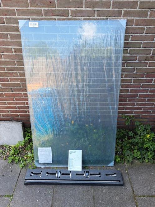 Gelaagd afdekscherm (boven een voordeur) + ophangsysteem, Doe-het-zelf en Verbouw, Glas en Ramen, Nieuw, 160 cm of meer, 80 tot 120 cm