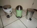 3 kleine pedaalemmers van 5 tot 20 l, Huis en Inrichting, Ophalen, Kunststof, Zo goed als nieuw, Minder dan 10 liter