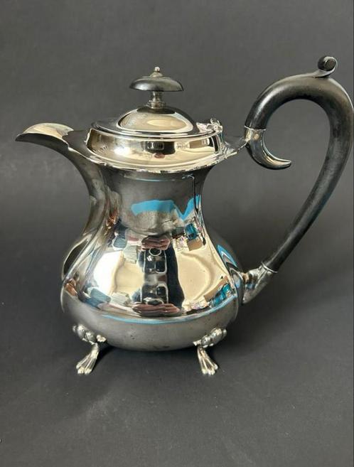 Antiek Verzilverde Engelse Koffiepot, Queen Anne, Antiek en Kunst, Antiek | Goud en Zilver, Ophalen of Verzenden