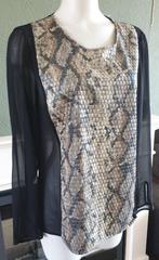 Stroke nette zwarte slangen top 42 / L shirt Gratis Verzende, Kleding | Dames, Tops, Verzenden, Zwart, Maat 42/44 (L), Zo goed als nieuw
