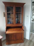 Koloniale vitrine kast. Teak!, Huis en Inrichting, Kasten | Buffetkasten, Ophalen, Gebruikt, 200 cm of meer, Teakhout