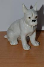schattig vintage wit porselein beeldje van FRANSE BULDOG, Verzamelen, Ophalen of Verzenden, Zo goed als nieuw, Dier